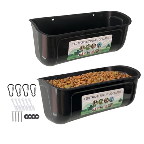 Zaun-Futterstation, 2 Stück Hängender Zaun-Futterspender, Hängender Hühner-Futterspender Und Bewässerungsset, Enten-Wassertrog Mit Robusten Clips, Geflügelfuttermittel Waterer Mit Hook Chick Feeder von Visiblurry