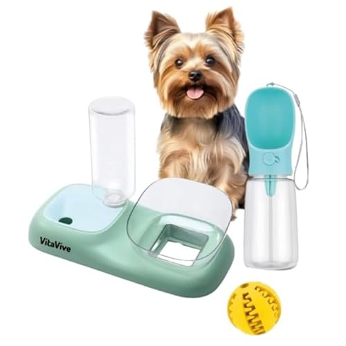 VitaVive - Set Hundenapf - Katzennapf - Futter- und Wassernäpfe für kleine Hunde - Hundenäpfe kleine Größe - Katzennäpfe für Indoor-Katzen - Hundefutterschale - Katzenfutterstation - Katzenfutter- und von VitaVive