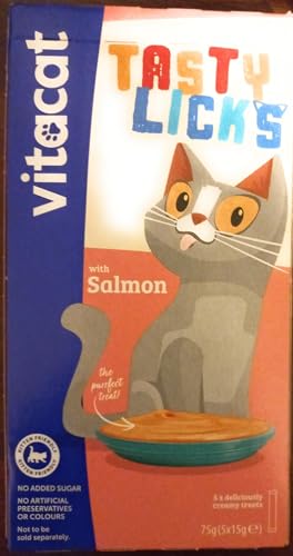 Vitacat Katzenfutter Tasty Licks mit Lachs 5x15g von Vitacat