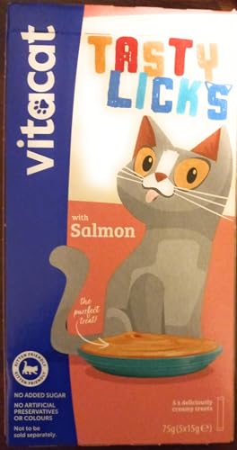 Vitacat Katzenfutter Tasty Licks mit Lachs 5x15g von Vitacat