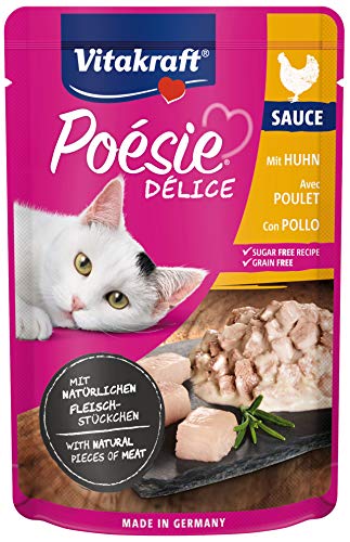 Vitakraft Poésie Délice, Nassfutter für Katzen, mit Hühnchenfilet in Sauce, für ausgewachsene Katzen, ernährungsphysiologisch abgestimmt, ohne Zusatz von Zucker und Getreide (1x 85g) Vitakraft Poésie Délice, Nassfutter für Katzen, mit Hühnchenfilet in Sauce, für ausgewachsene Katzen, ernährungsphysiologisch abgestimmt, ohne Zusatz von Zucker und Getreide (1x 85g) von Vitakraft