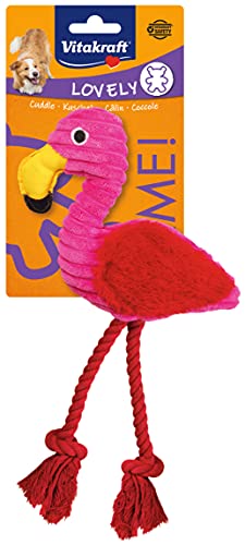 Vitakraft Safari Flamingo, Spielzeug für Hunde, Hundespielzeug Kuscheltier, mit Quietscher, aus Cord (1 Stück) von Vitakraft