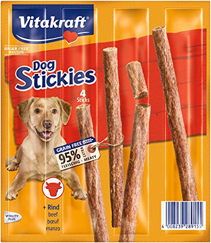 Vitakraft - Dog Stickies, Snacks für Hunde aus Rindfleisch - 4 Stück, 44 g von Vitakraft