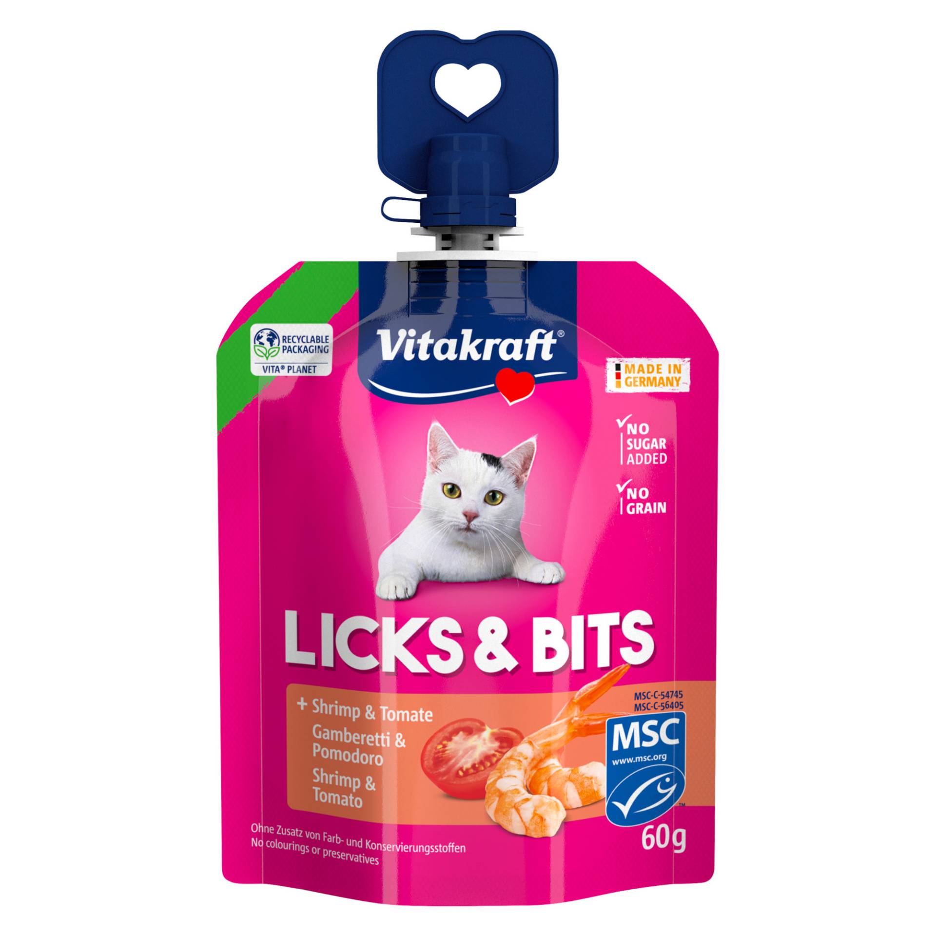 Sparpaket: Vitakraft Licks & Bits 32 x 60 g - Shrimp & Tomate von Vitakraft