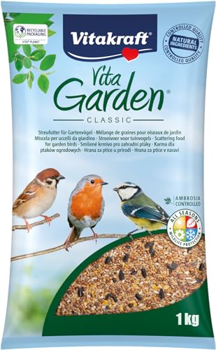 VITAKRAFT - Vita Garden – Samenmischung für Gartenvögel – Futter für Vögel alle Jahreszeiten – Beutel mit 1 kg VITAKRAFT - Vita Garden – Samenmischung für Gartenvögel – Futter für Vögel alle Jahreszeiten – Beutel mit 1 kg von Vitakraft