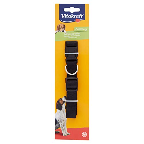 Vitakraft 18624 Premium-Hundehalsband aus Nylon, gefüttert, Größe M /, Schwarz von Vitakraft