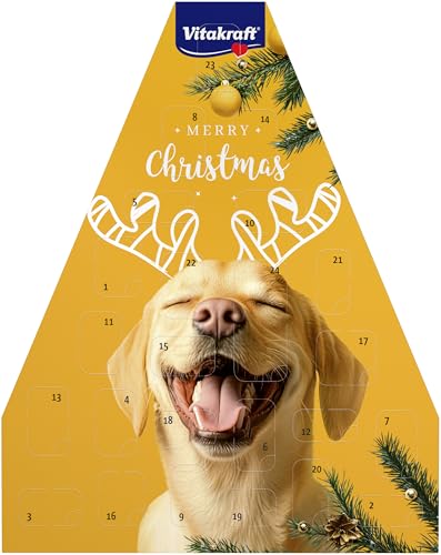 Vitakraft Adventskalender für Hunde, 2025, liebevoll zusammengestellte Auswahl leckerer Snacks, für die Vorweihnachtszeit, Hundeleckerlis, für alle Altersstufen (1x 244g) von Vitakraft