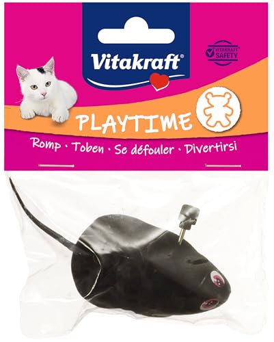 Vitakraft Aufzieh Maus, Katzenspielzeug aufziehbare Maus, interaktives Spielzeug für Katzen, weckt den natürlichen Jagdinstinkt (1 Stück) von Vitakraft