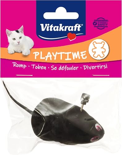 Vitakraft Aufzieh Maus, Katzenspielzeug aufziehbare Maus, interaktives Spielzeug für Katzen, weckt den natürlichen Jagdinstinkt (1 Stück) von Vitakraft