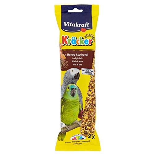 Vitakraft - Kräcker Riegel für afrikanische Papageien, Honig- und Anisex-Geschmack - 2 x 180 g von Vitakraft
