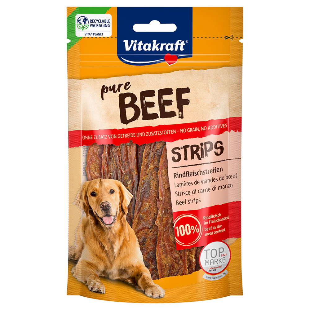 Vitakraft BEEF Rindfleischstreifen - Sparpaket: 3 x 80 g von Vitakraft