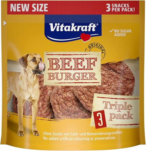 Vitakraft Beef Burger, Hundeleckerli, für zwischendurch und unterwegs, ohne Zusatz von Zucker (1x 27g) von Vitakraft