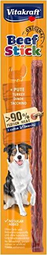 Vitakraft Beef Stick, Hundeleckerli mit Pute, Fleischstick zum Belohnen, extra fleischig, ohne Zusatz von Zucker (1x 12g) von Vitakraft