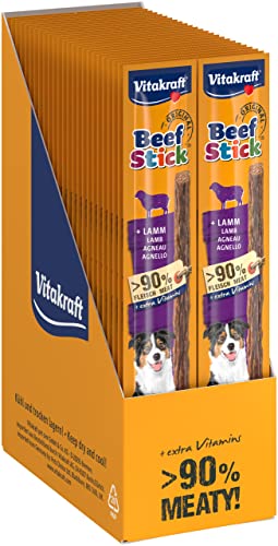 Vitakraft Beef Stick Original, Hundeleckerli, mit Lamm, mit extra hohem Fleischanteil, zum Verwöhnen und Belohnen, in Vorratsgröße, ohne Zusatz von Zucker (50x 1 Stück) von Vitakraft