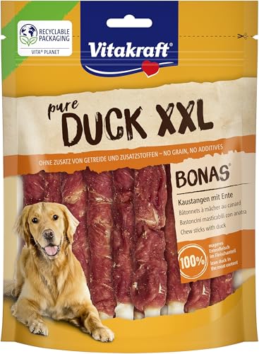 Vitakraft Pure Duck XXL Bonas, Hundeleckerli, Kaustangen mit Entenfleisch, Hunde Trainingsleckerli, ohne Zusatz von Zucker und Getreide (1x 200g) von Vitakraft