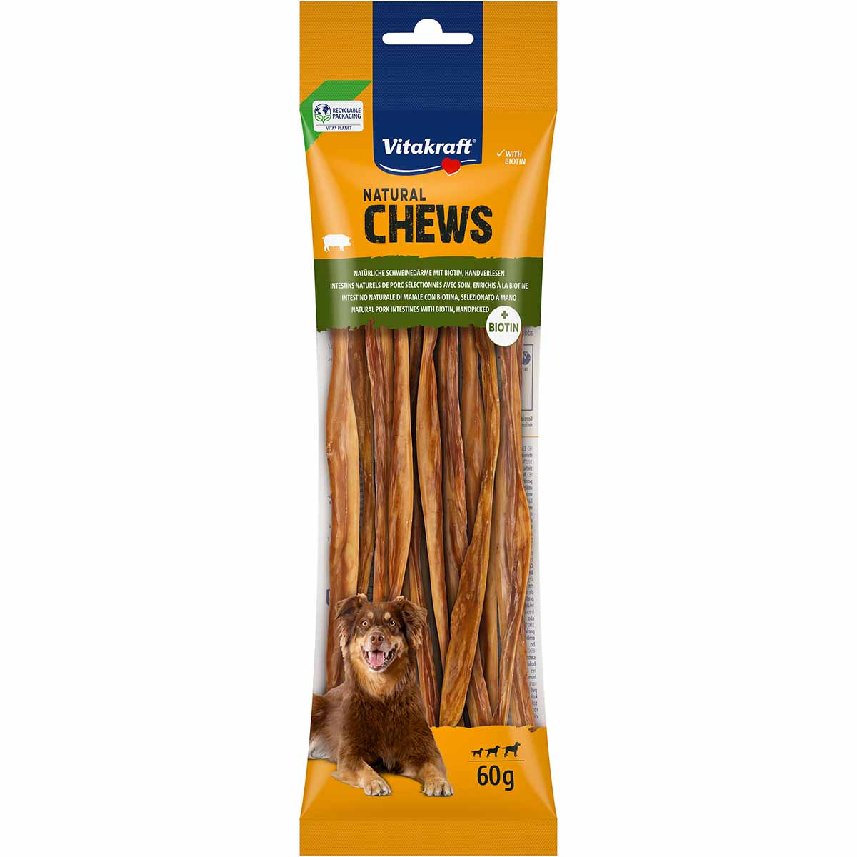 Vitakraft CHEWS pure Schweinedarm getrocknet 60g Vitakraft CHEWS pure Schweinedarm getrocknet 60g von Vitakraft