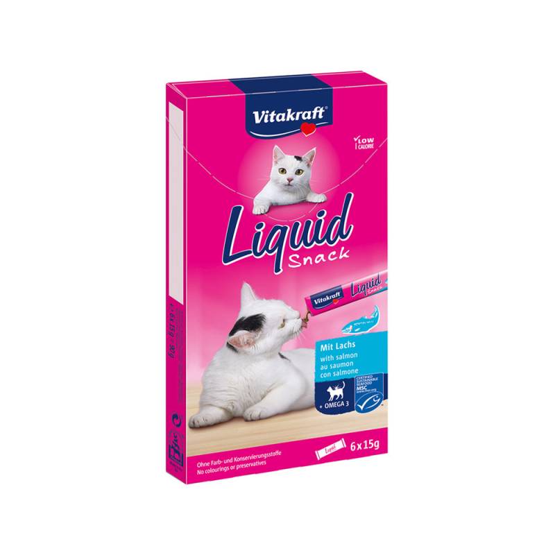 Vitakraft Cat Liquid Snack - Lachs - 90 Gramm (6 x 15 Gramm) von Vitakraft