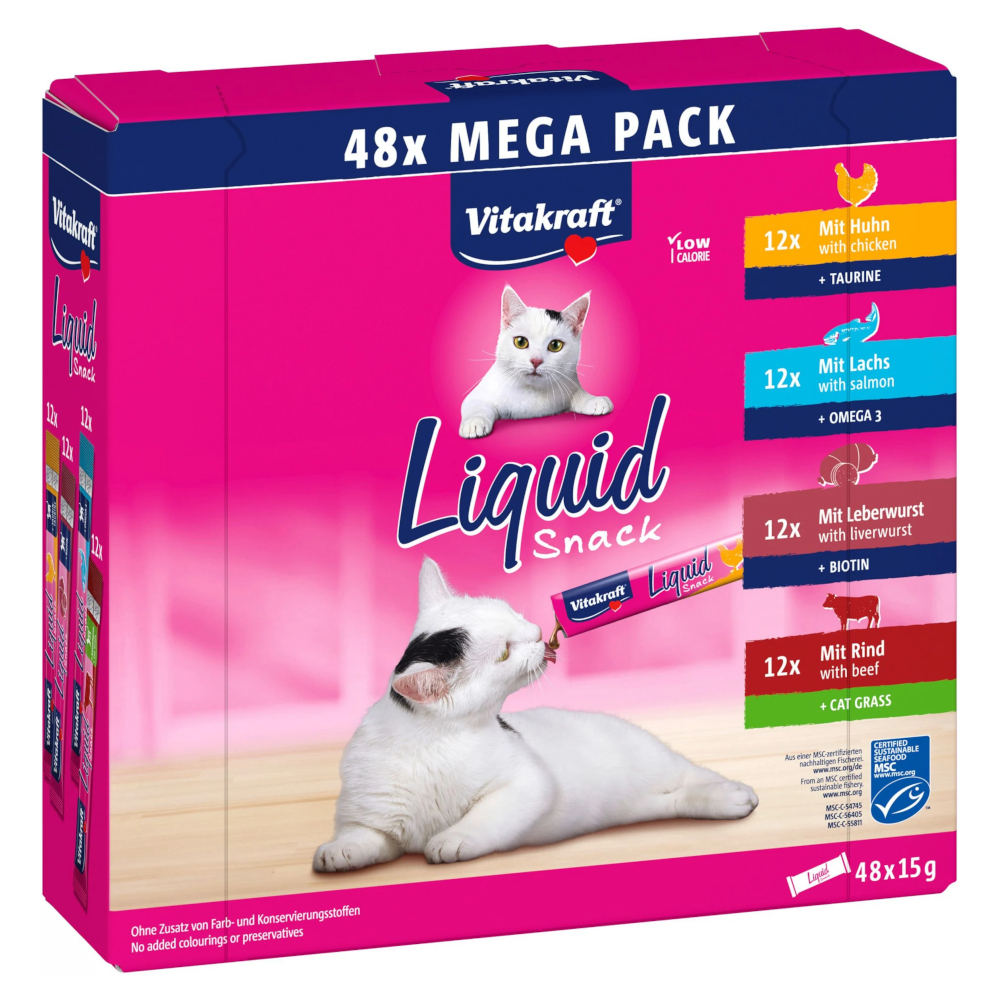 Vitakraft Cat Liquid-Snack Multipack - 48 x 15 g (Mix 2) von Vitakraft