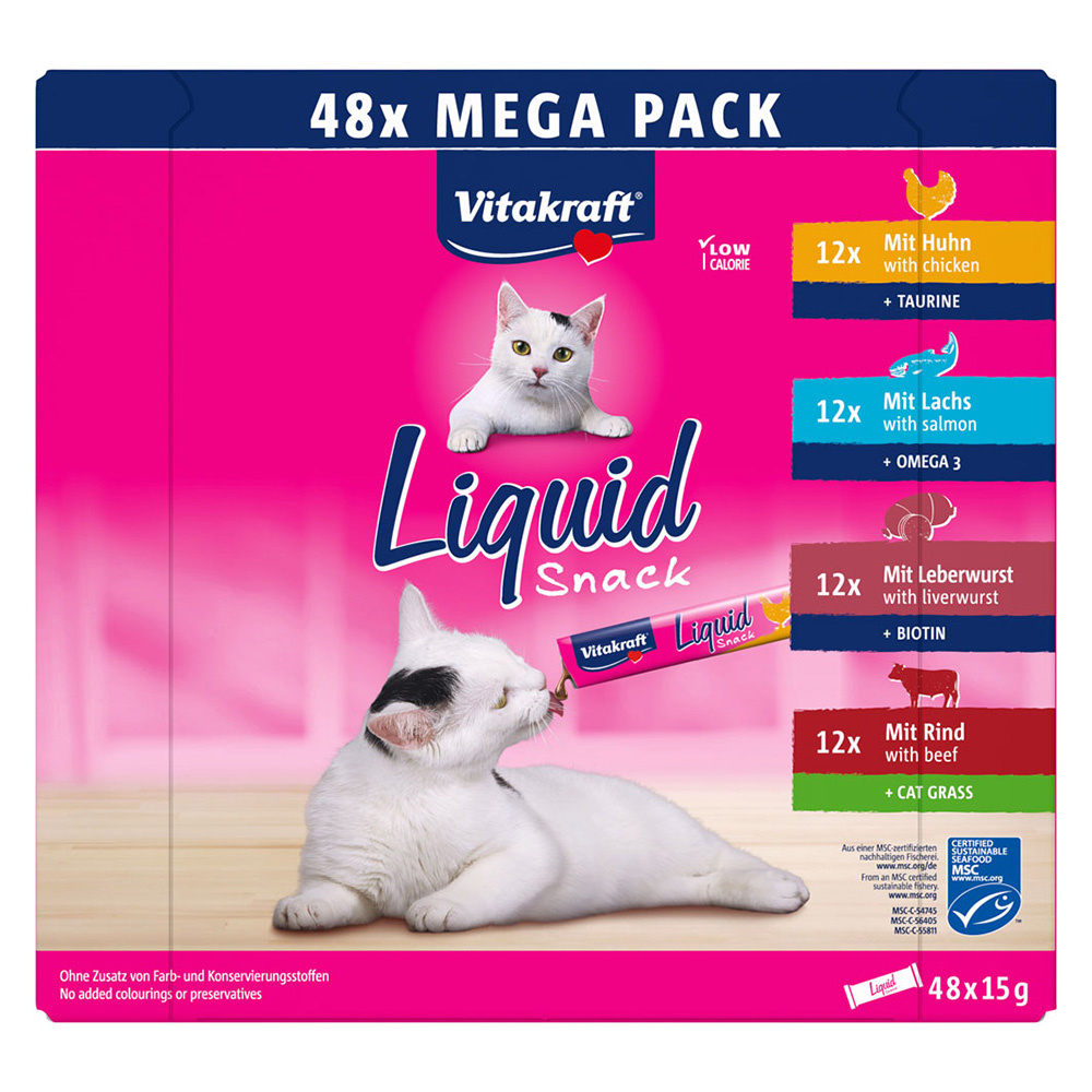 Vitakraft Cat Liquid-Snack Multipack - 48 x 15 g (Mix 2) von Vitakraft