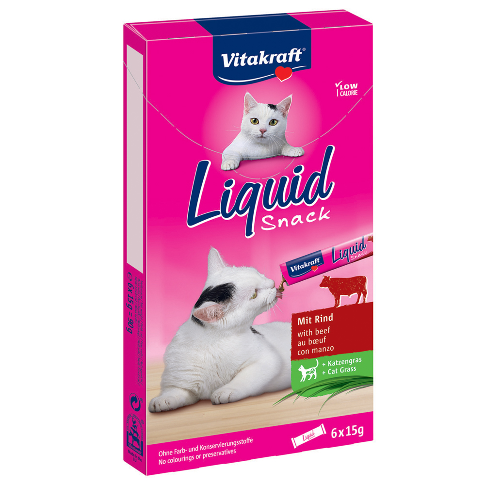 Vitakraft Cat Liquid-Snack Rind & Inulin - 6 x 15 g von Vitakraft
