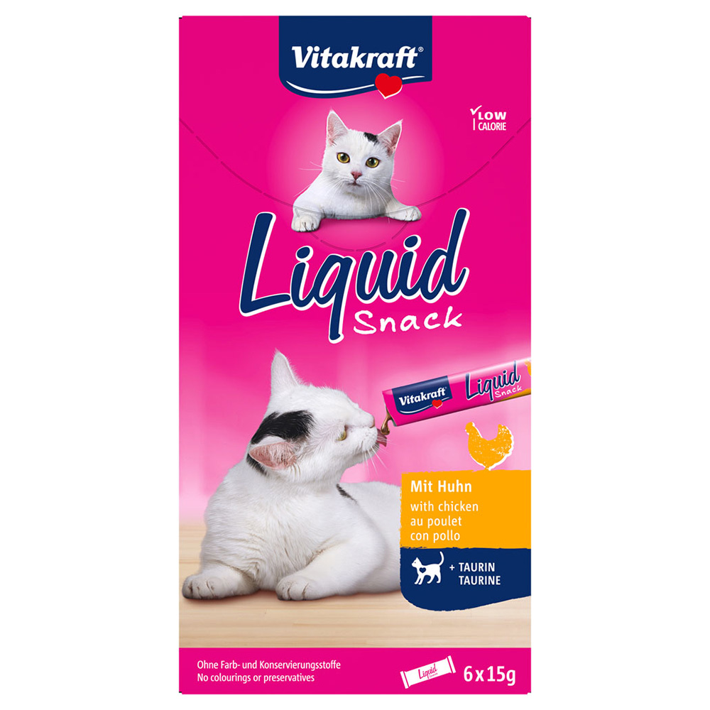 Vitakraft Cat Liquid-Snack mit Hähnchen + Taurin - 6 x 15 g Vitakraft Cat Liquid-Snack mit Hähnchen + Taurin - 6 x 15 g von Vitakraft
