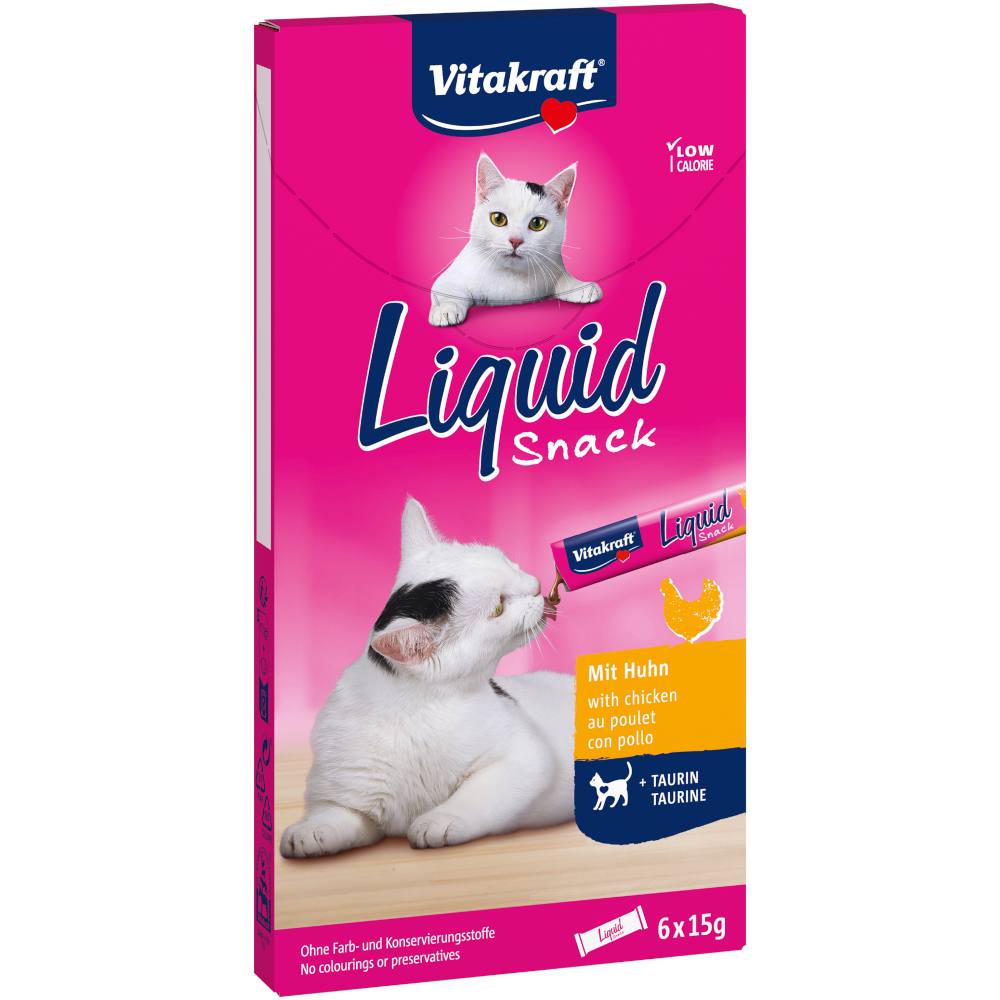 Vitakraft Cat Liquid-Snack mit Hähnchen + Taurin -Sparpaket 24 x 15 g Vitakraft Cat Liquid-Snack mit Hähnchen + Taurin -Sparpaket 24 x 15 g von Vitakraft