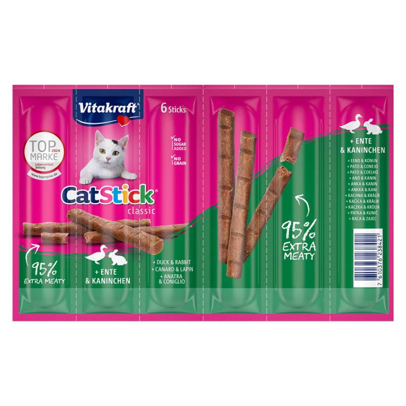 Vitakraft Cat Stick Classic - Sparpaket Ente & Kaninchen (24 x 6 g) von Vitakraft