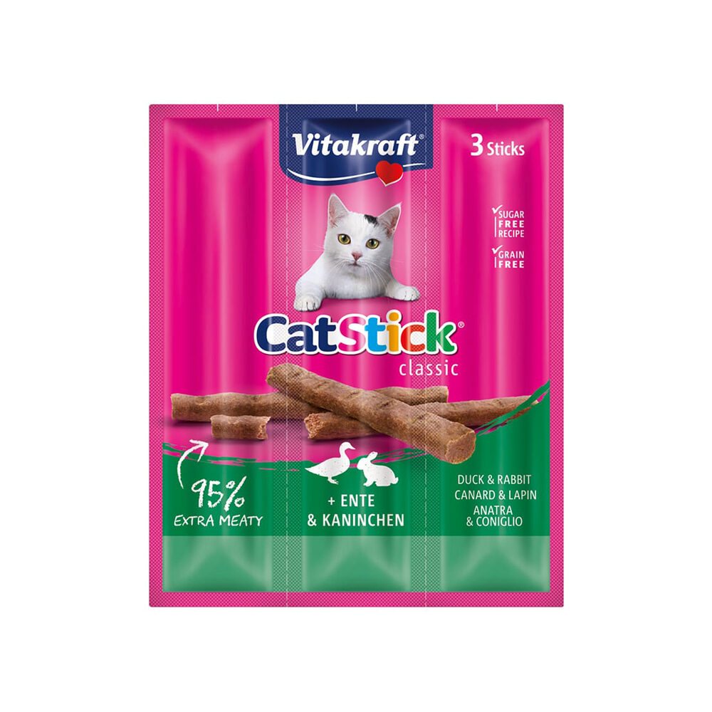 Vitakraft Cat Stick Mini - Ente & Kaninchen - 8 + 2 gratis Vitakraft Cat Stick Mini - Ente & Kaninchen - 8 + 2 gratis von Vitakraft