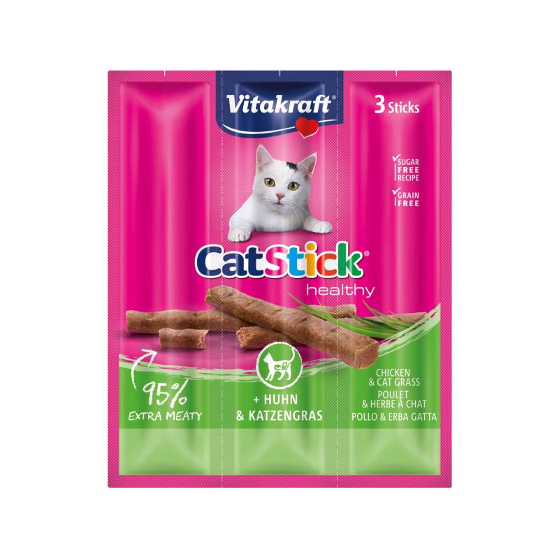 Vitakraft Cat Stick Mini - Huhn & Katzengras - 3 Stöcke von Vitakraft