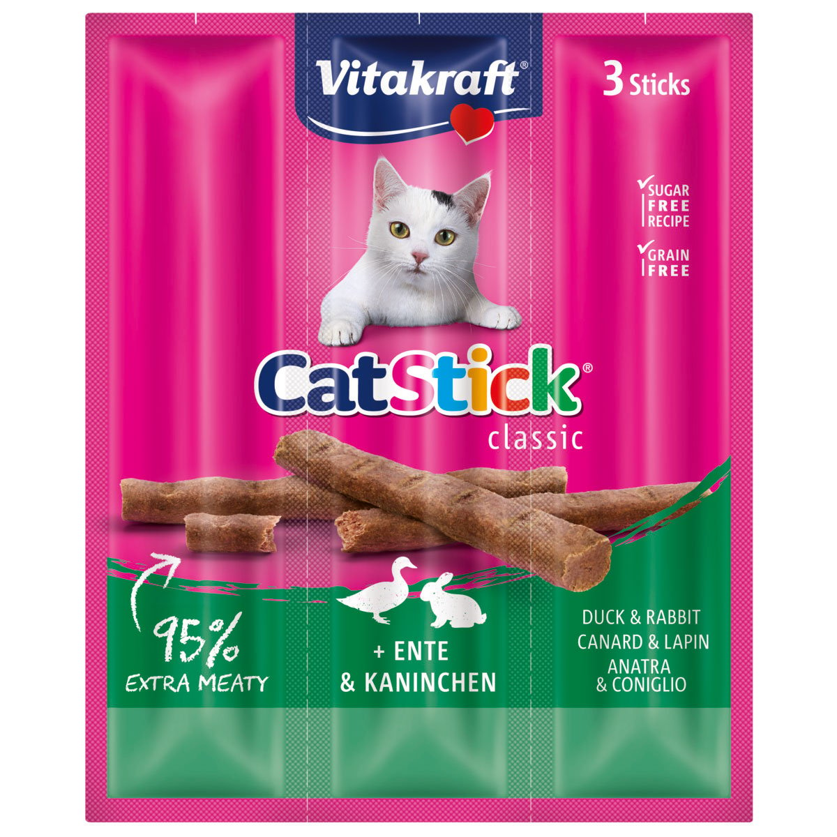 Vitakraft Cat-Stick mini Ente & Kaninchen 10x3 Stück von Vitakraft
