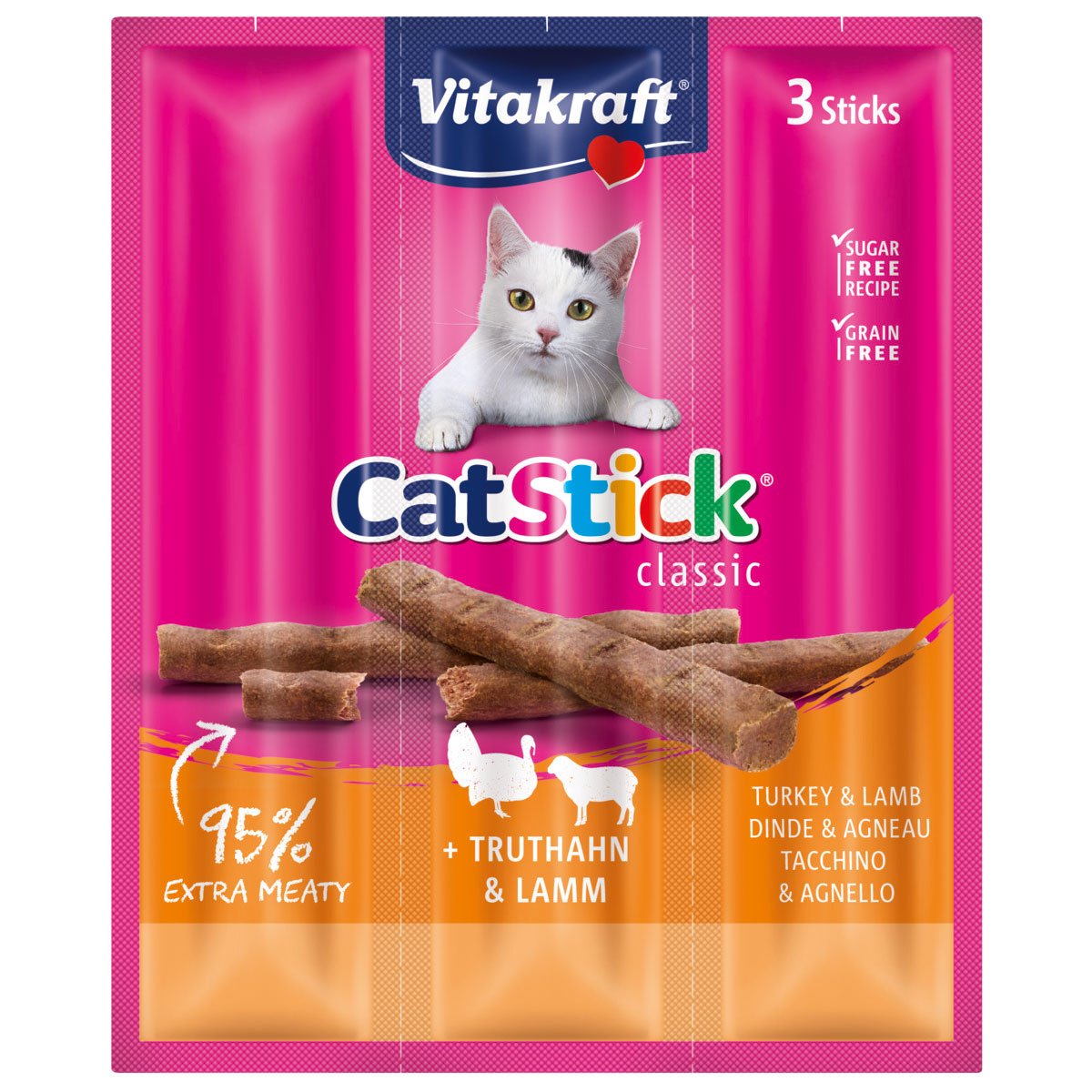 Vitakraft Cat-Stick mini Truthahn & Lamm 5x3 Stück von Vitakraft