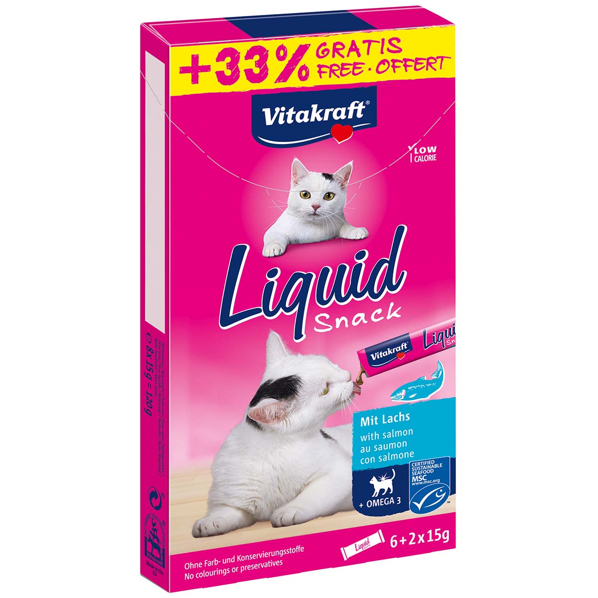 Vitakraft Cat liquid Snack Lachs 6 Stück + 2 gratis Vitakraft Cat liquid Snack Lachs 6 Stück + 2 gratis von Vitakraft