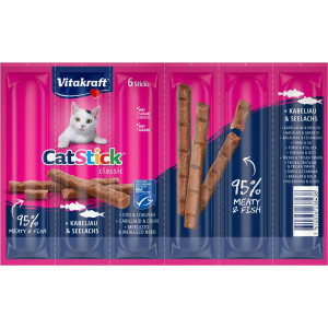 Vitakraft Catstick Classic mit Kabeljau & Seelachs Katzensnack 10 x 6 Sticks Vitakraft Catstick Classic mit Kabeljau & Seelachs Katzensnack 10 x 6 Sticks von Vitakraft
