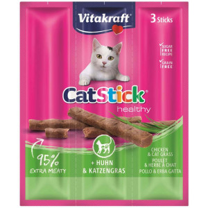 Vitakraft Catstick Healthy mit Huhn & Katzengras Katzensnack 20 x 3 Sticks Vitakraft Catstick Healthy mit Huhn & Katzengras Katzensnack 20 x 3 Sticks von Vitakraft