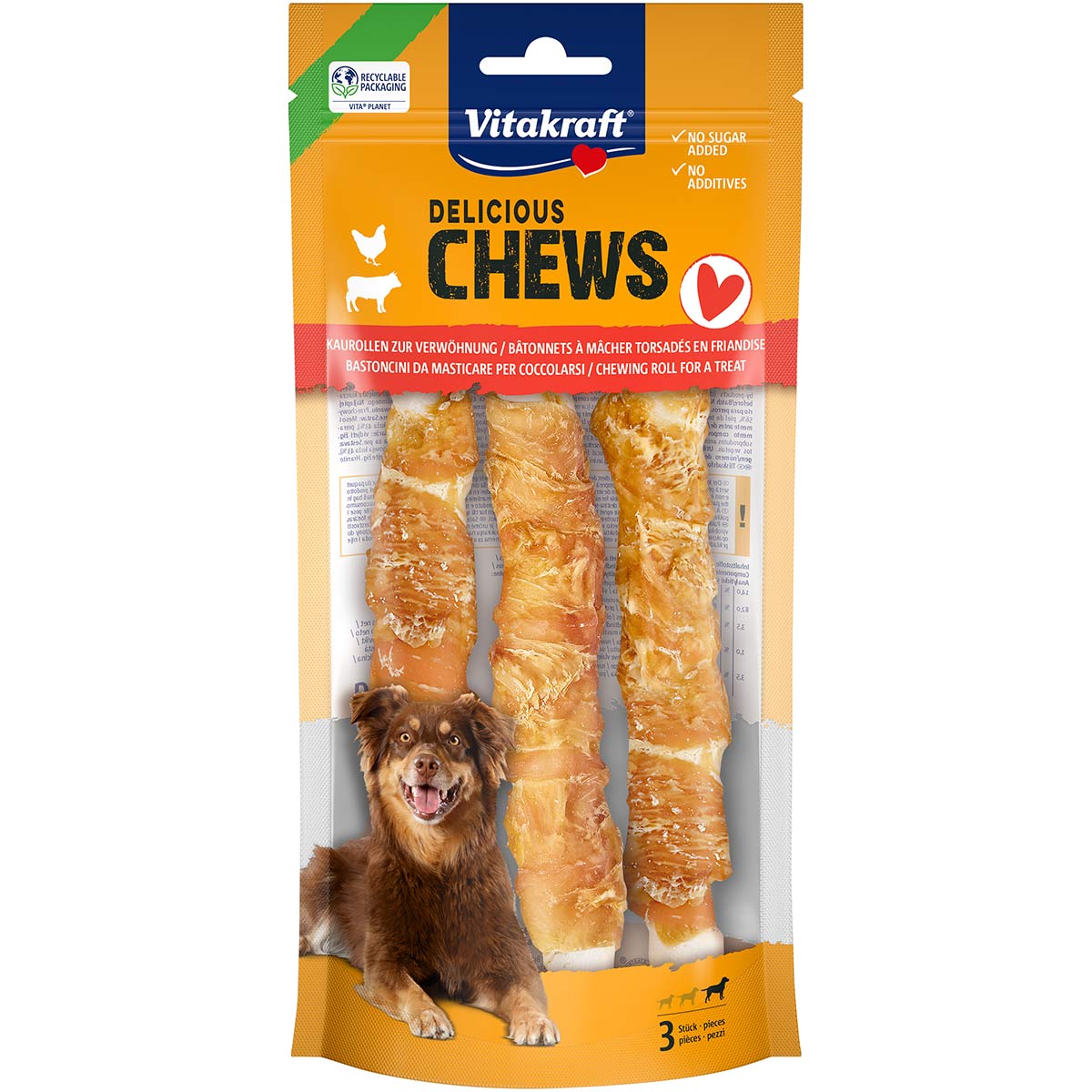 Vitakraft Chews Deli Kaurollen Huhn Gr. L 3 Stück von Vitakraft