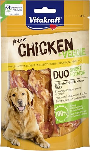 Vitakraft Chicken Veggie, Süßkartoffeln mit Hühnchen, Hunde Trainingsleckerli, zum Belohnen (1x 80g) von Vitakraft