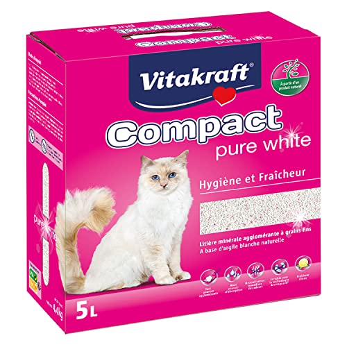 Vitakraft Compact Katzenstreu, Ton Pure White für Katzen von Vitakraft