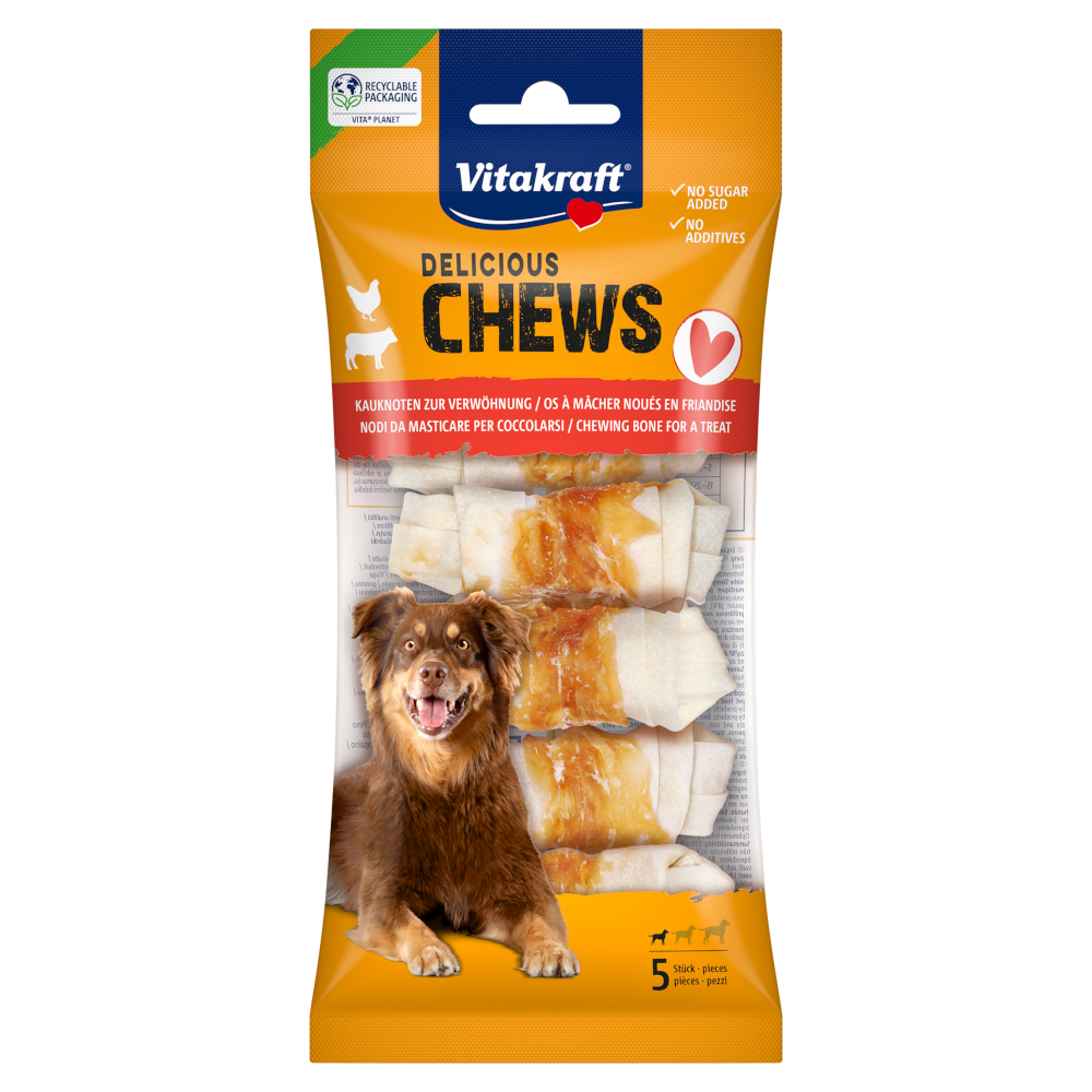 Vitakraft Delicious Chews Kauknoten S - mit Huhn (5 Stück, 70 g) von Vitakraft