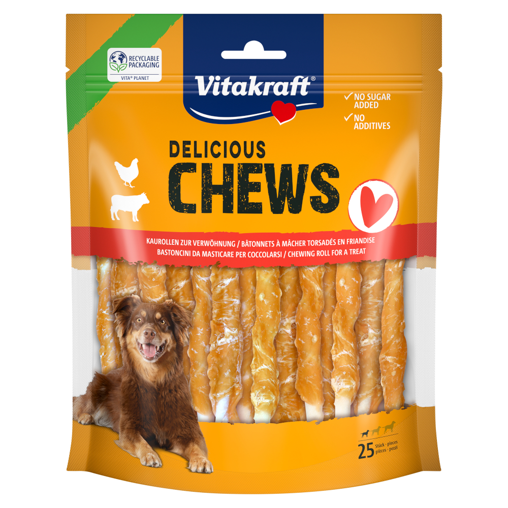 Vitakraft Delicious Chews Kaurollen Huhn S - 300 g (25 Stück) von Vitakraft