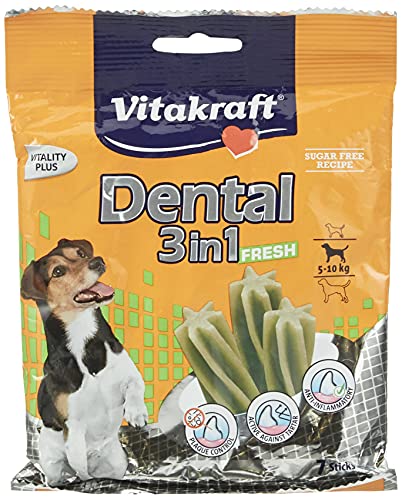 Vitakraft Dental 3-in-1 Fresh Leckerli-Stäbchen, 120 g, für Hunde von Vitakraft