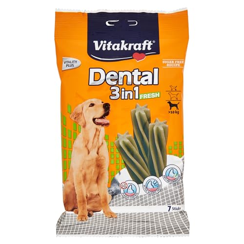 Vitakraft Dental 3in1 Fresh - Zahnpflege-Snack für Hunde ab 10 kg - 7 Sticks Vitakraft Dental 3in1 Fresh - Zahnpflege-Snack für Hunde ab 10 kg - 7 Sticks von Vitakraft