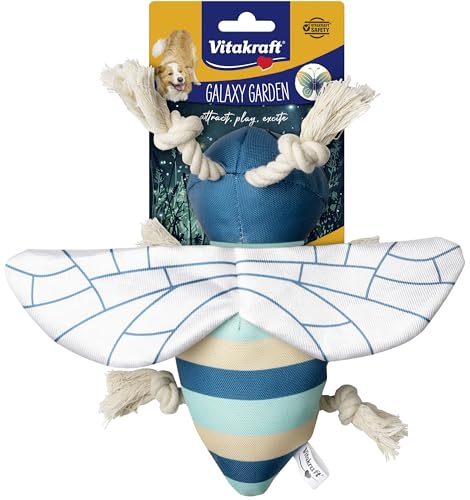 Vitakraft Galaxy Garden Biene, Spielzeug für Hunde, Hundespielzeug Kuscheltier, mit leisem Quietscher, hörbar nur für den Hund (1 Stück) von Vitakraft