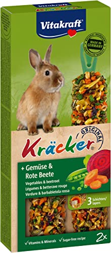 Vitakraft Kräcker, Knabberstangen für Zwergkaninchen, mit Gemüse und Roter Beete (1x 2 Stück) von Vitakraft