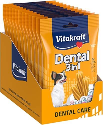 Vitakraft Hundezahnpflegesnack Dental 3in1, XS, bis 5kg, 12x 7 St von Vitakraft