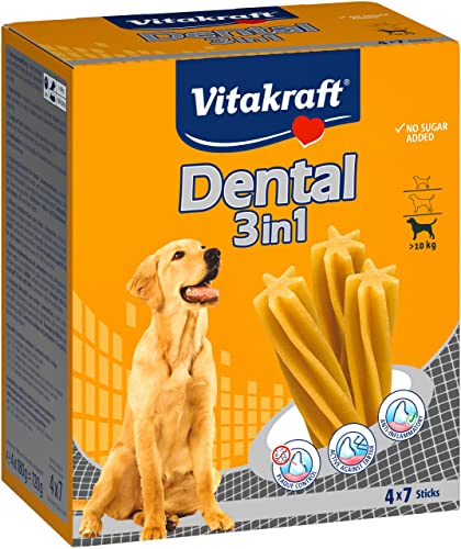 Vitakraft Hundezahnpflegesnack Multipack Dental 3in1, M, 1x (4x180g) von Vitakraft