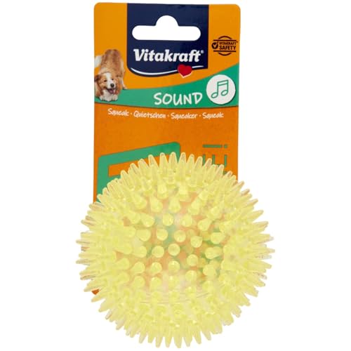Vitakraft Igelball, Spielzeug für Hunde, robustes Hundespielzeug, mit Quietscher, aus thermoplastischem Gummi, fördert die Zahnfleischdurchblutung (1 Stück) von Vitakraft