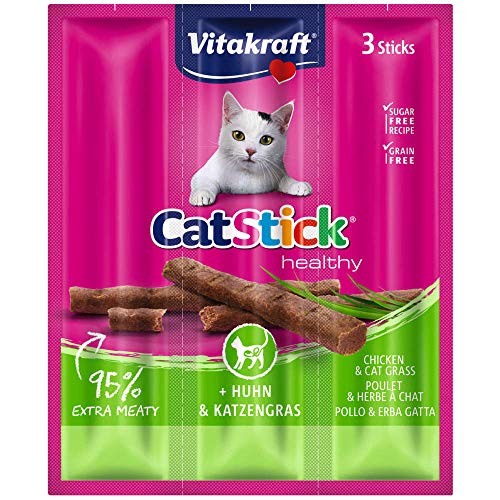 Vitakraft Katzensnack Cat-Stick Mini Huhn & Katzengras -3 x 6g von Vitakraft