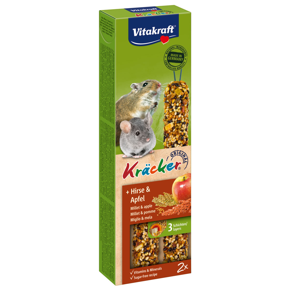 Vitakraft Kleinnager Kräcker mit Hirse & Apfel Vitakraft Kleinnager Kräcker mit Hirse & Apfel von Vitakraft