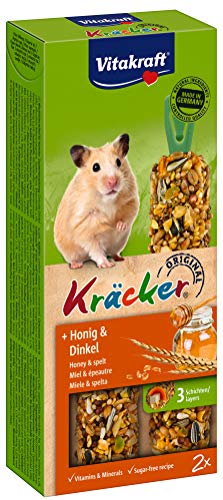 Vitakraft Kräcker, Knabbersticks für Hamster, mit Honig und Dinkel, ohne Zusatz von Zucker, in Vorratsgröße (1x 2 Stück) von Vitakraft