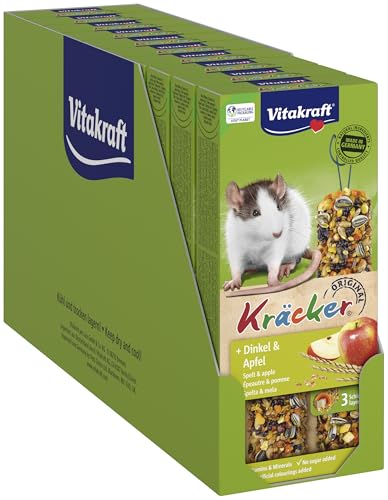 Vitakraft Kräcker, Nagersnack für Ratten, mit Dinkel und Apfel, mit Vitaminen und Mineralien, ohne Zusatz von Zucker und Getreide (10x 112g) von Vitakraft